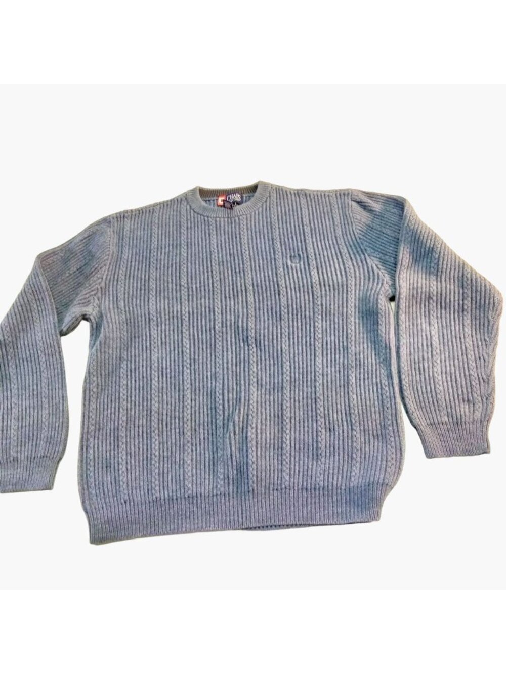 Chaps Blue Cotton Ribbed Sweater Mens Large